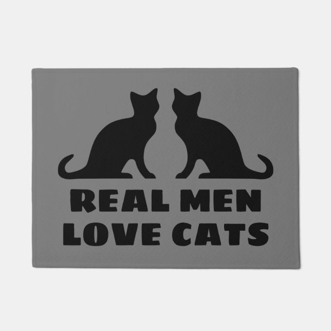 Tapete Homens de verdade adoram gatos, tapinhas de porta  (Frente)