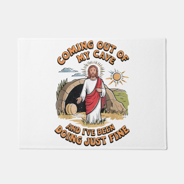 Tapete Homens Jesus Saindo da Minha Caverna (Frente)