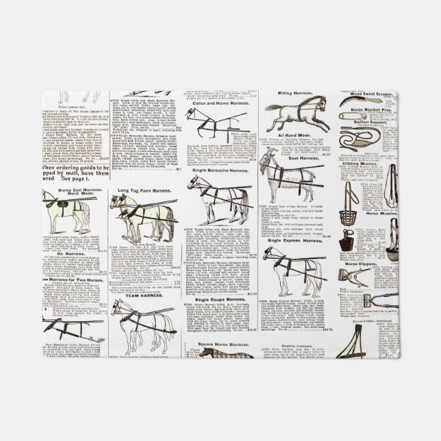 Tapete Horse Antique Advertising Newpaper Art (Frente)