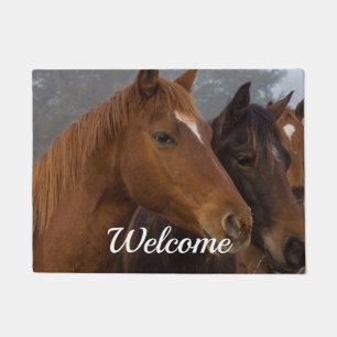 Tapete Horse Triplets Dormat Bem-vindo