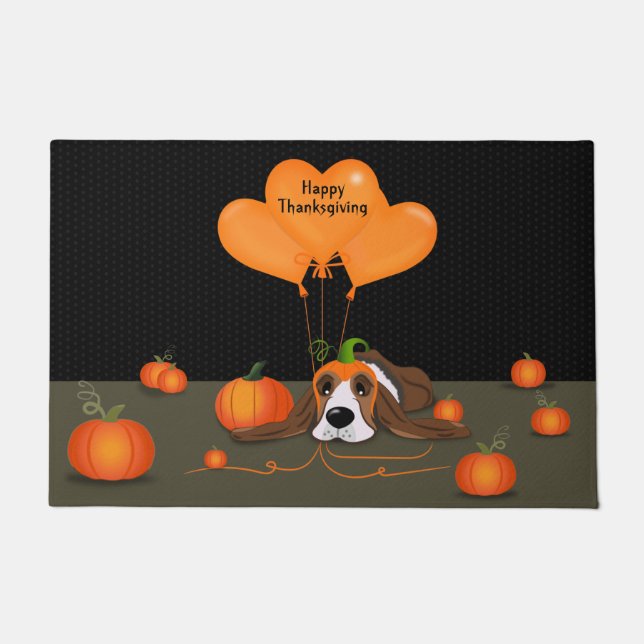 Tapete Hound Pumpkin Hat Basset (Frente)