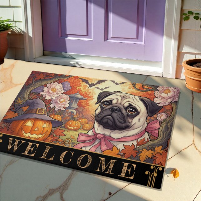 Tapete House of Pug Dog & Halloween Art Nuovo / Outono (Criador carregado)