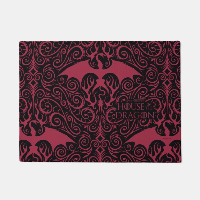 Tapete HOUSE OF THE DRAGON | Red Dragon Filigree Pattern (Frente)