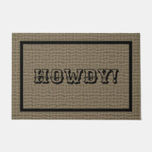 Howdy Western Rustic Welcome Mat | Porta grande