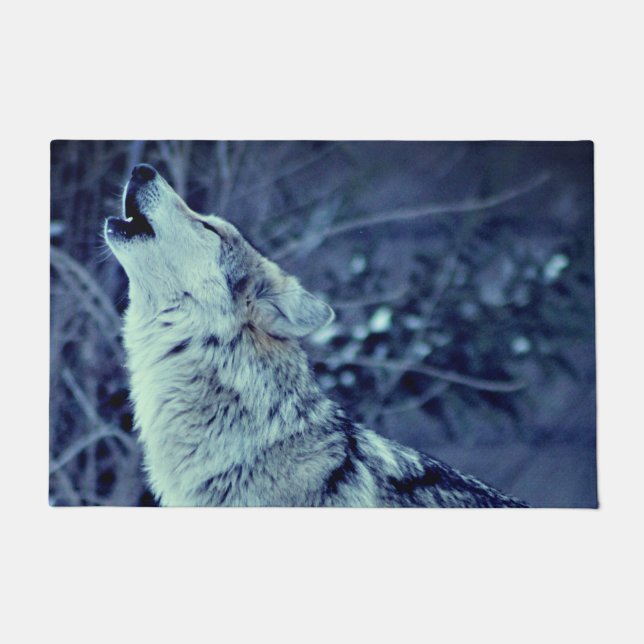 Tapete Howling Wolf Winter Forest (Frente)