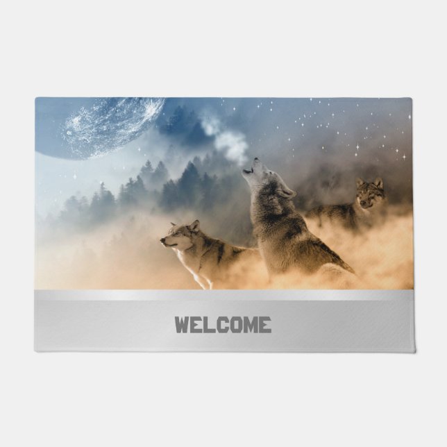 Tapete Howling Wolves Doormat (Frente)