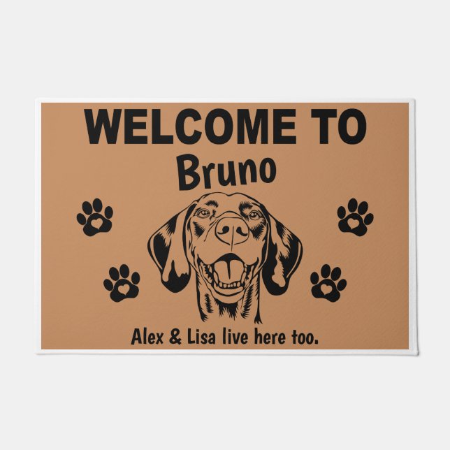 Tapete Hungarian Vizsla Personalized Door Mat Doormat  (Frente)