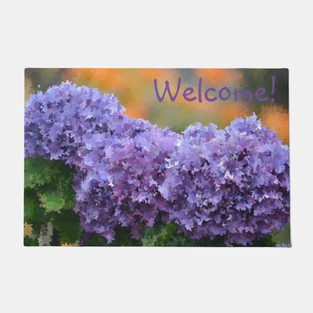 Tapete Hydrangea roxo impressionista (Frente)