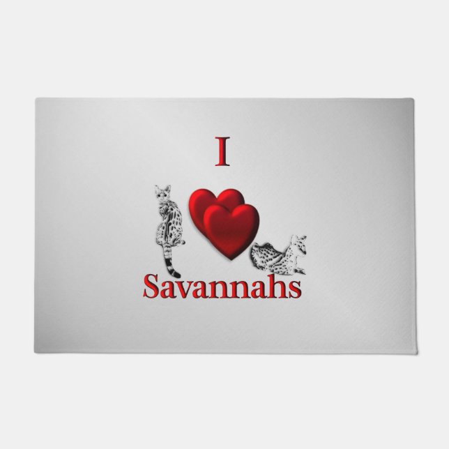 Tapete I Heart Savannah Cat Silver (Frente)