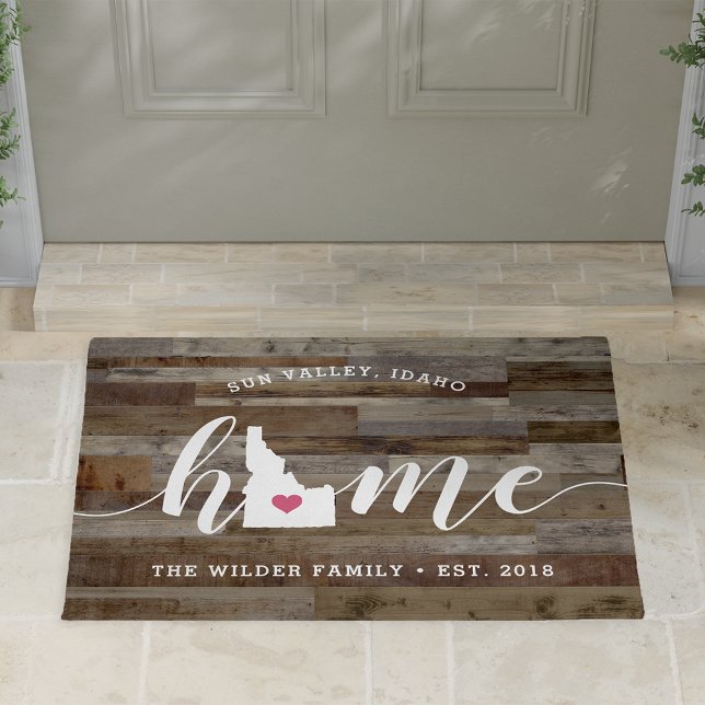Tapete Idaho Home State Personalizado Wood Look (Criador carregado)