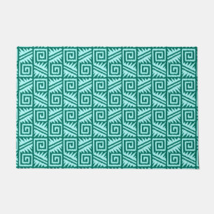 Tapete Ikat Aztec Tribal - Turquesa e Aqua