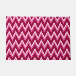 Tapete Ikat Chevron Stripes - Borgonha, Rosa e Rosa