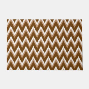 Tapete Ikat Chevron Stripes - Castanho e bege de Chocolat
