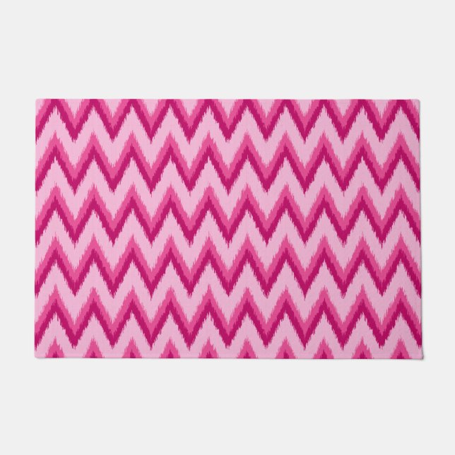 Tapete Ikat Chevron Stripes, Fuchsia e rosa pálido (Frente)