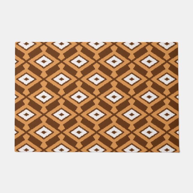 Tapete Ikat Pattern, Brown, Rust e Cream (Frente)