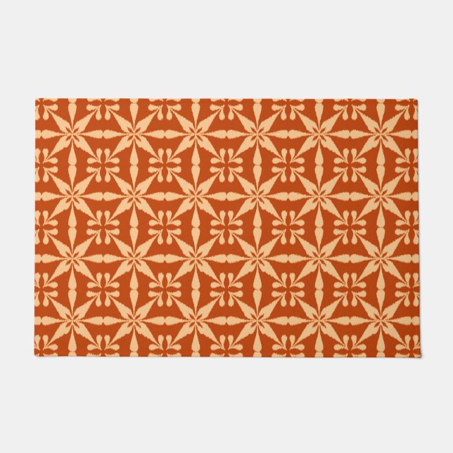 Tapete Ikat Star Pattern, Mandarin Laranja (Frente)