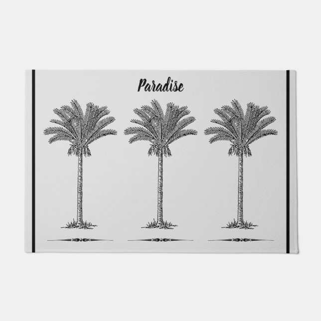Tapete Ilha Tropical Palm Trees Simple Elegant Beach (Frente)