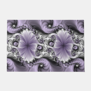 Tapete Ilusão Lilás Arte Floral Abstrata Fantasia Fractal