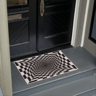 Tapete Ilusão óptica 3D Vórtice preto e branco moderno