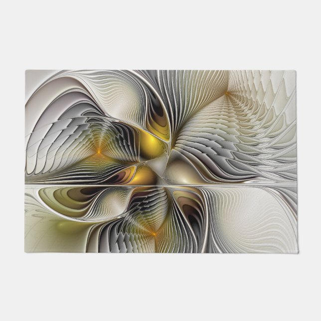 Tapete Ilusão Óptica Abstrata Fractal 3D Com Profundidade (Frente)