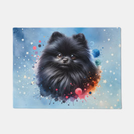 Tapete Ilustração de aquarela pomeraniana preta
