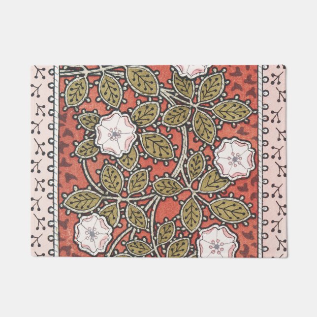 Tapete Ilustração de Arte de Rosa Selvagem Flor Vintage (Frente)