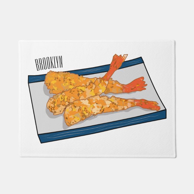 Tapete Ilustração de desenho animado da tempura do Shrimp (Frente)