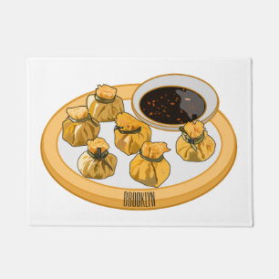 Tapete Ilustração de desenho animado de camarão tailandês