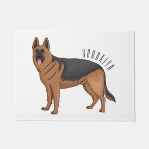 Tapete ilustração de desenho animado de cão german shephe