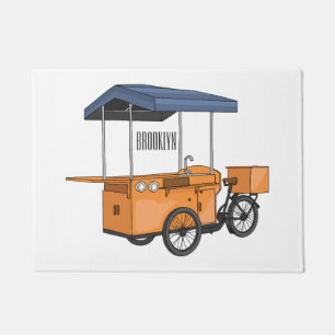 Tapete Ilustração de desenho animado de carrinho de comid