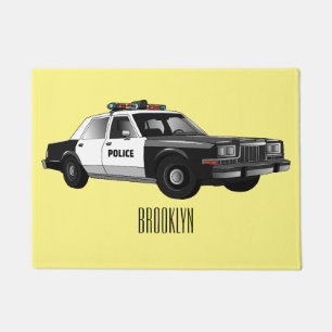 Tapete Ilustração de desenho animado de carro da polícia