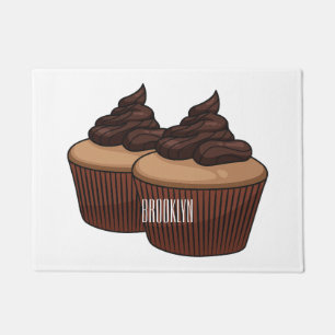 Tapete ilustração de desenho animado de cupcake