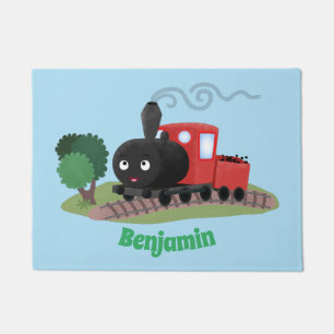 Tapete Ilustração de desenho animado de locomotiva de com