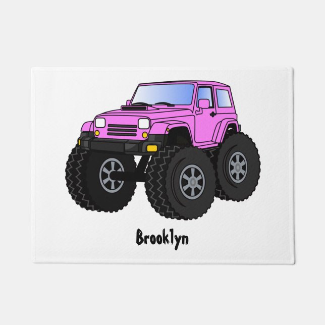 Tapete Ilustração de desenho animado de monstro rosa (Frente)