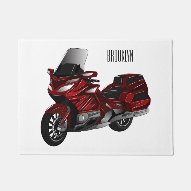 Tapete Ilustração de desenho animado de motocicleta em tu (Frente)
