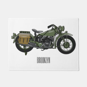 Tapete Ilustração de desenho animado de motocicleta milit