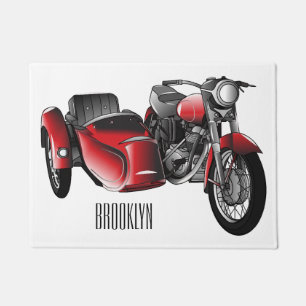 Tapete Ilustração de desenho animado de motociclo Sidecar