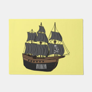 Tapete Ilustração de desenho animado de navio pirata