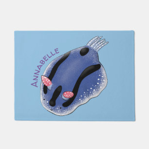 Tapete Ilustração de desenho animado de nudibranch azul