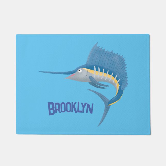 Tapete Ilustração de desenho animado de peixe-espada (Frente)