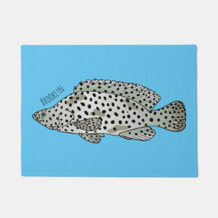 Tapete Ilustração de desenho animado de peixe-garoupa-jub
