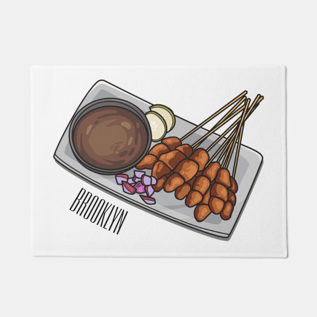 Tapete Ilustração de desenho animado de Satay (Frente)