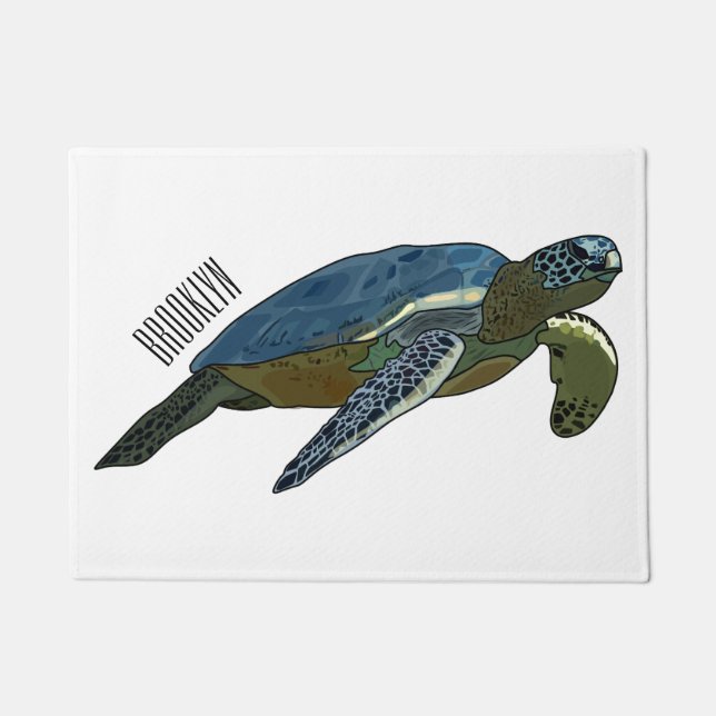 Tapete Ilustração de desenho animado de tartaruga marinha (Frente)