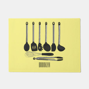 Tapete Ilustração de desenho animado de utensílios de coz