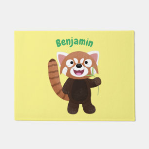 Tapete Ilustração de desenho animado do panda vermelho-