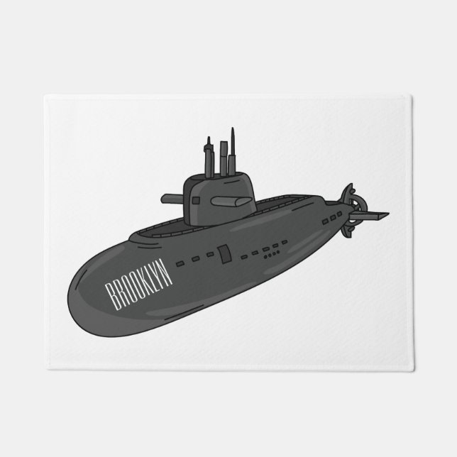 Tapete Ilustração de desenho animado submarino (Frente)