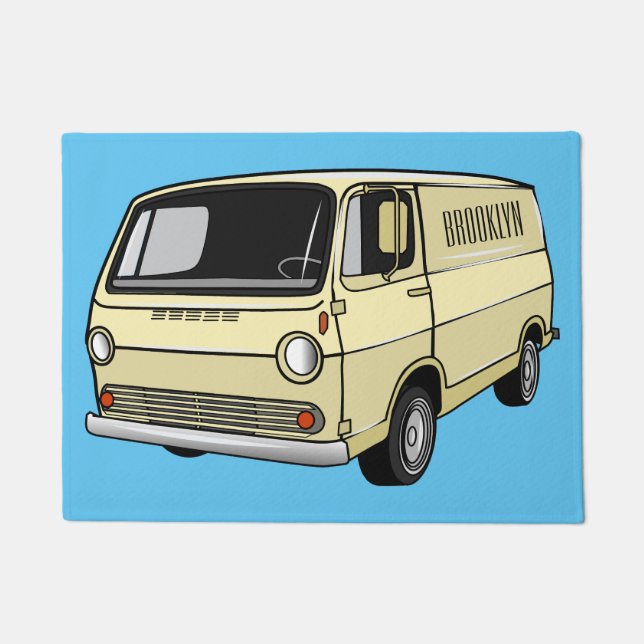 Tapete Ilustração de desenho da van clássica (Frente)