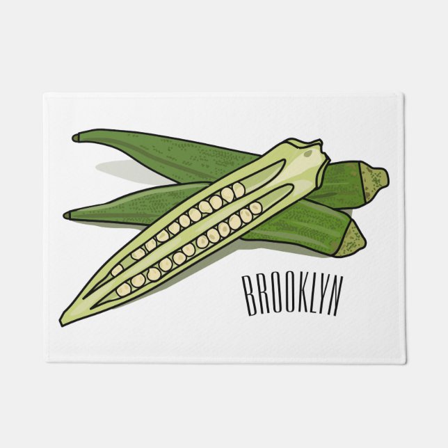 Tapete Ilustração de desenho de Okra (Frente)