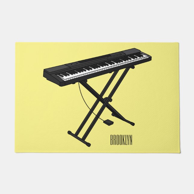 Tapete Ilustração de desenho de piano de teclado (Frente)