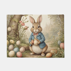 Tapete Ilustração do cesto de ovos coelhos felzs pascoa